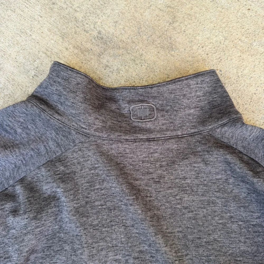 OGIO Pegasus Mens Quarter Zip Pullover Heathered Grey Golf Sweater Large